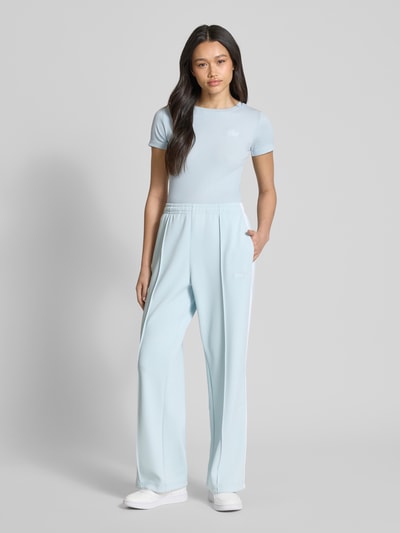 Guess Jeans Slim fit T-shirt in riblook Lichtblauw - 1