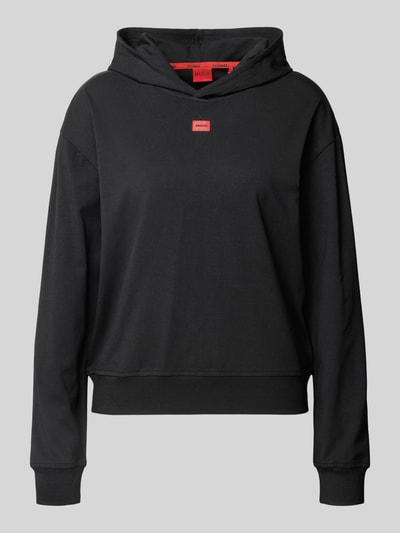 HUGO Regular fit hoodie van een mix van katoen en modal, model 'SIGNATURE' Zwart - 2
