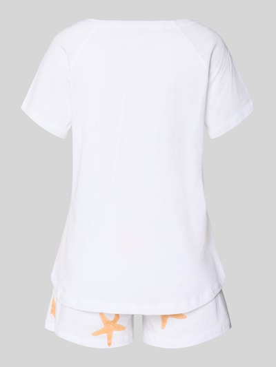 LOUIS & LOUISA Pyjama-Set bestehend aus T-Shirt und Shorts Modell 'Sommerliebe' Weiss 3