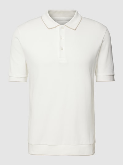 Marc O'Polo Regular Fit Poloshirt mit Kontraststreifen Weiss 2