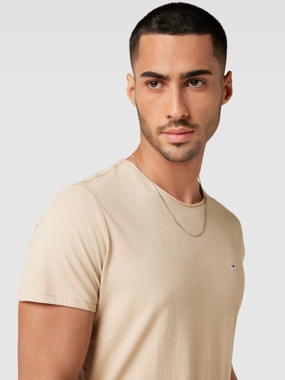 Tommy Jeans T-Shirt mit Label-Stitching Sand 3