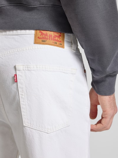 Levi's® straight fit jeans van puur katoen model '565' Wit - 3