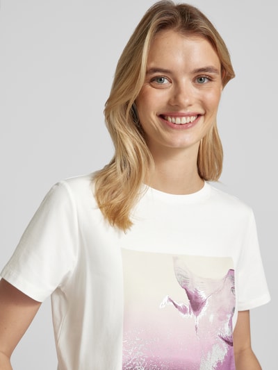 comma T-Shirt mit Label-Print Weiss 3