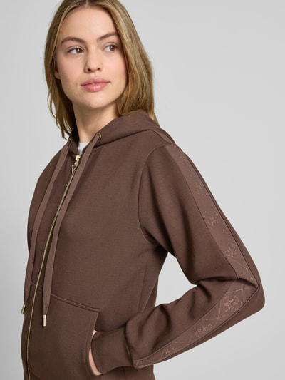 Guess Bluza rozpinana z kapturem Czekoladowy 3