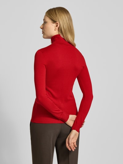 Lauren Ralph Lauren Sweter z golfem o kroju slim fit z dodatkiem jedwabiu model „ZOE” Czerwony 5
