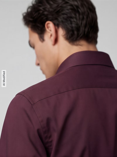 Seidensticker Koszula o kroju slim fit z czystej bawełny model 'New Kent' Bordowy 3