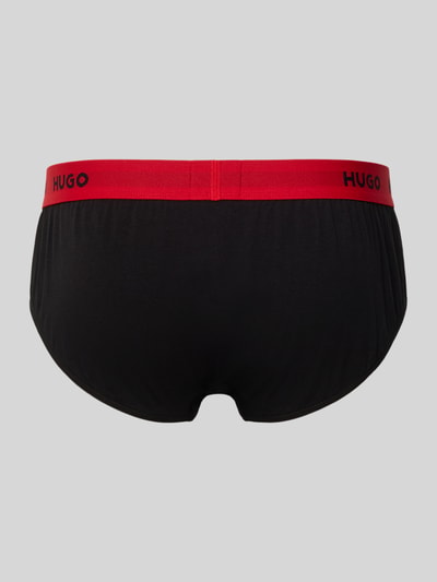 Produktfoto, Slip aus Baumwoll-Mix im 3er-Pack Modell 'HIPBRIEF' von HUGO in Optik: Unifarben mit Label-Schriftzug, elastischer Bundabschluss
