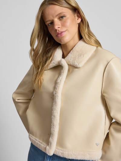 Review Kurtka z obszyciem ze sztucznego futra Złamany biały 3