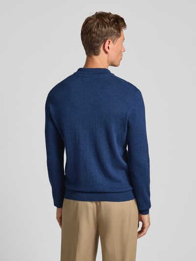 Casual Friday Gebreide pullover met kasjmier en polokraag, model 'FRODE' Blauw - 5