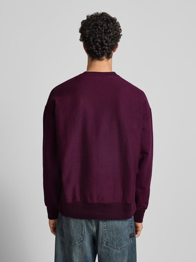 Calvin Klein Jeans Bluza o kroju oversized fit z wyhaftowanym logo model ‘Premium’ Bordowy 5