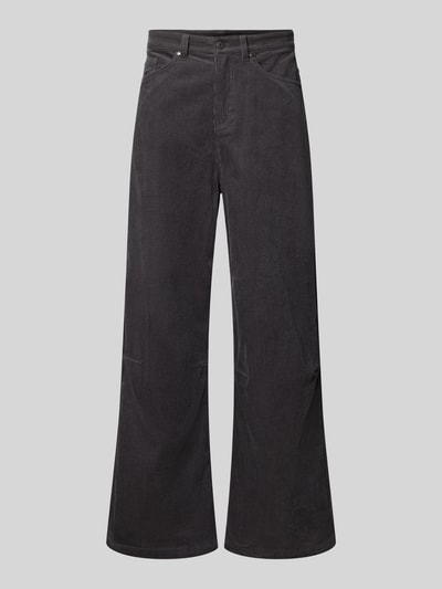 Karl Kani Baggy Fit Cordhose aus reiner Baumwolle mit Label-Stitching Dunkelgrau 1