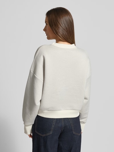 Emporio Armani Oversized Sweatshirt mit gerippten Abschlüssen Hellgrau 5