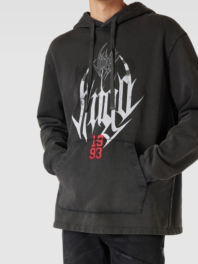 HUGO Hoodie mit Label-Print Anthrazit 3