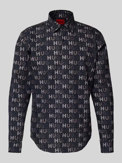 HUGO Slim Fit Freizeithemd aus reiner Baumwolle Modell 'ERMO' Black 2