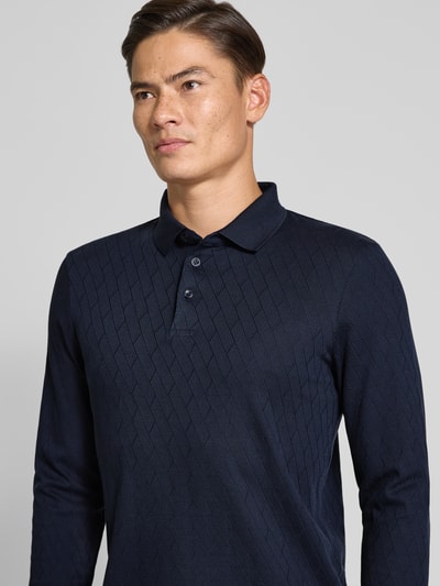 JOOP! Collection Gebreide pullover met kentkraag, model 'Bryson' Marineblauw - 3
