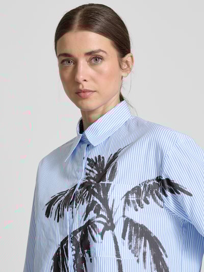 MAX&Co. Regular Fit Hemdbluse mit Brusttasche Modell 'LAMBERT' Bleu 3