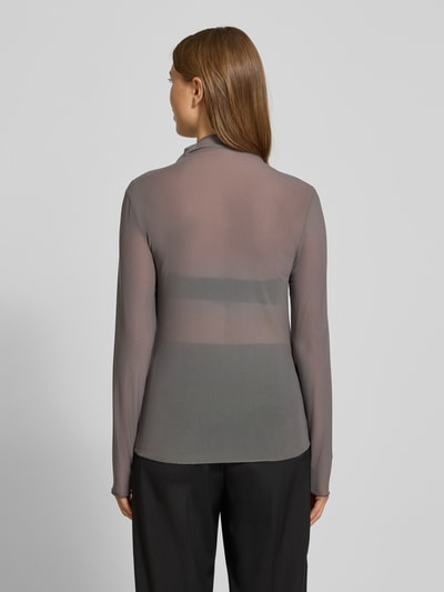Marc Cain Longsleeve aus transparentem Material Taupe 5