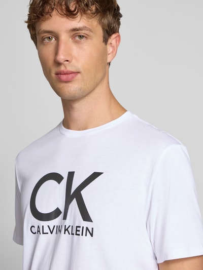 Calvin Klein Jeans T-shirt met labelprint Wit - 3