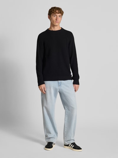 Hugo Blue Regular Fit Strickpullover aus reiner Baumwolle Modell 'SONNEE' Black 1