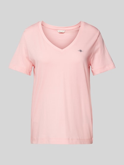 Gant T-Shirt mit Label-Stitching Pink 2