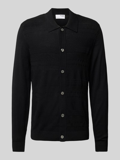 SELECTED HOMME Cardigan met platte kraag, model 'TRAY' Zwart - 2