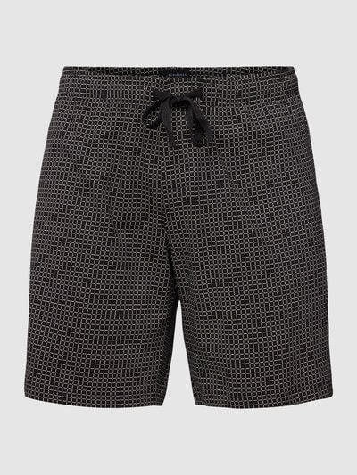 Schiesser Sweatshorts met ruitmotief, model 'Boxer' Zwart - 2