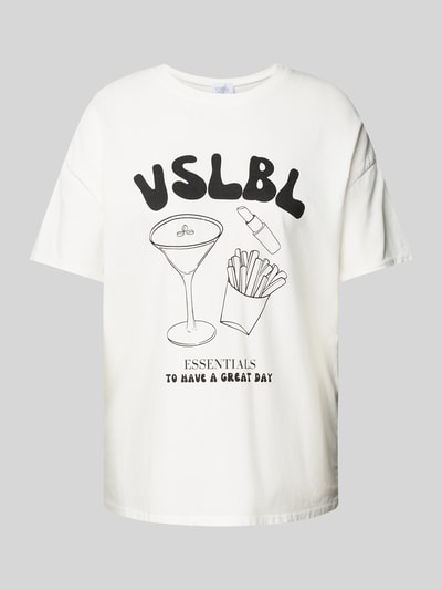 VILLA SOPHIE T-Shirt mit Label-Print Modell 'ESSENTIALS' Offwhite 1