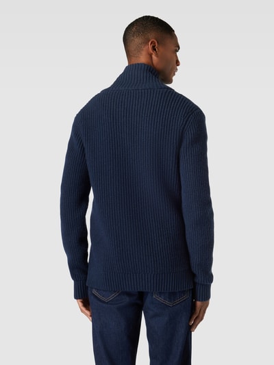 SELECTED HOMME Gebreid jack met opstaande kraag, model 'LAND' Donkerblauw - 5