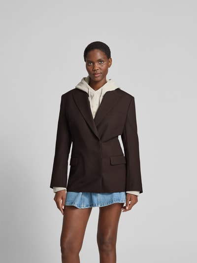 Anine Bing Blazer mit Woll-Anteil Dunkelbraun 4