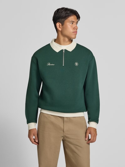 REVIEW Regular Fit Sweatshirt aus Baumwoll-Mix Dunkelgruen 4