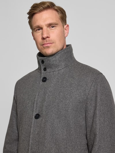 HECHTER PARIS Wollen jas met opstaande kraag Grafiet - 3