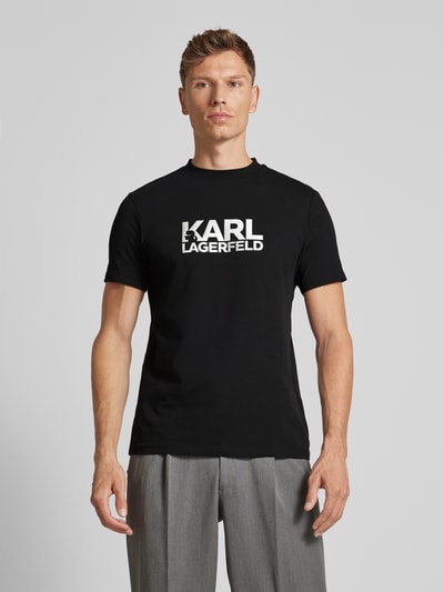 Karl Lagerfeld T-shirt z nadrukiem z logo Srebrny 4