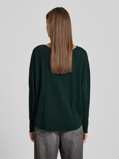 American Vintage Sweter o kroju relaxed fit z dekoltem w serek model ‘Sonoma’ Antracytowy 5