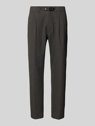 Produktfoto, Tapered Bundfaltenhose mit Viskose-Anteil von Marc O'Polo Denim, Melange-Optik, Tapered-Passform, seitliche Eingrifftaschen, elastischer Bundabschluss