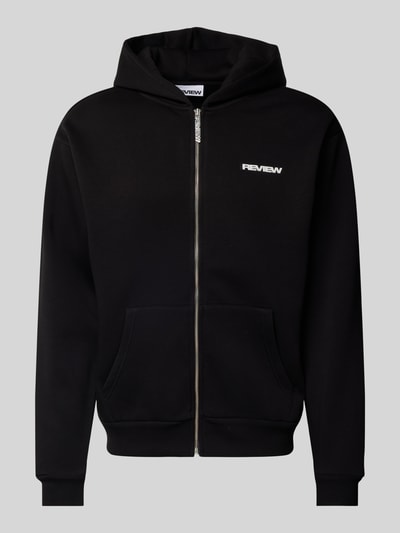 REVIEW Essentials hoodie met ritssluiting en logo Zwart - 2