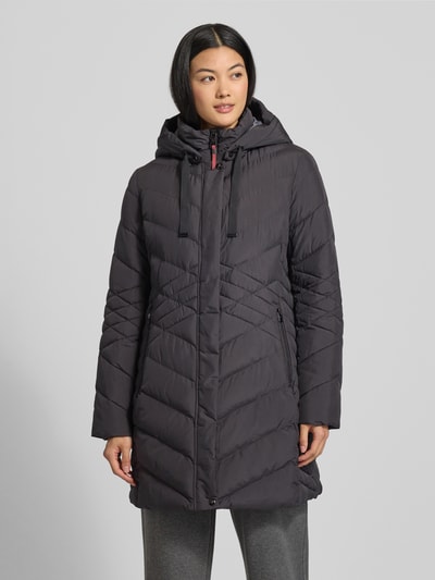 Fuchs Schmitt Płaszcz pikowany z kapturem Czarny 4