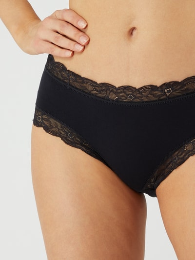 Hanro Heupslip met kant, model 'Cotton Lace' Zwart - 5