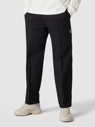 Calvin Klein Jeans Broek met labeldetails, model 'UTILITY' Zwart - 4