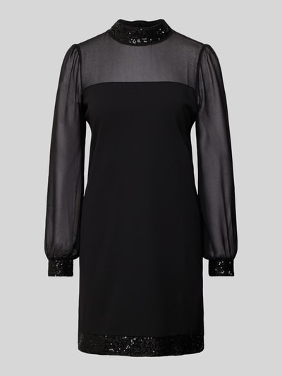 Apricot Semitransparentes Minikleid mit Pailletten Dunkelgruen 2