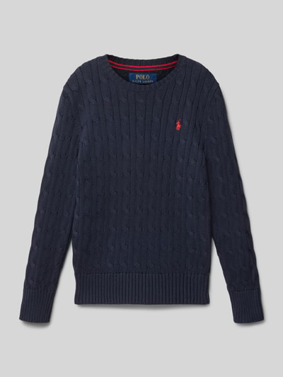Polo Ralph Lauren Teens Strickpullover mit Label-Stitching Marine 1