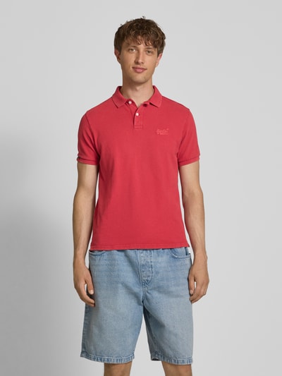 Superdry Koszulka polo o kroju regular fit z wyhaftowanym logo Czerwony 4
