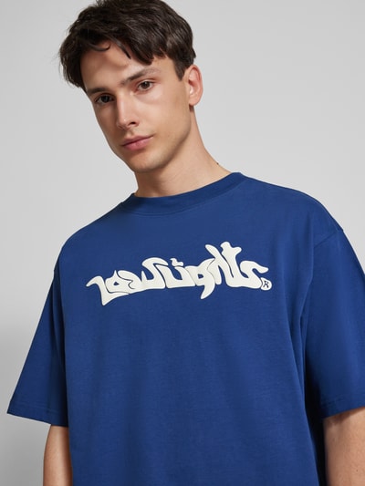 Low Lights Studios T-Shirt mit Label-Print Modell 'WARP' Marine 3