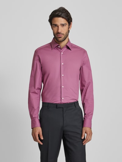 BOSS Regular Fit Business-Hemd mit Knopfleiste Modell 'Hank' Aubergine 4