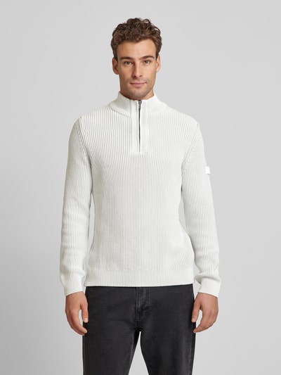 JOOP! Jeans Gebreide pullover met schipperskraag Lichtgrijs - 4