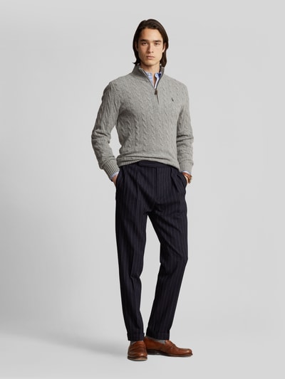Polo Ralph Lauren Regular Fit Troyer aus Woll-Kaschmir-Mix Hellgrau 1