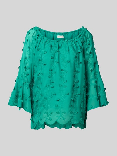 Apricot Blusenshirt mit Zierbesatz Gruen 2