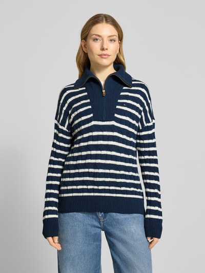 Tommy Hilfiger Regular Fit Troyer aus reiner Wolle Marine 4