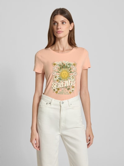 Zero T-shirt met motiefprint en ronde hals Lichtroze - 4