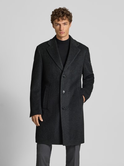 Strellson Regular fit lange wollen jas met kasjmier, model 'ADRIA 3.0' Antraciet - 4