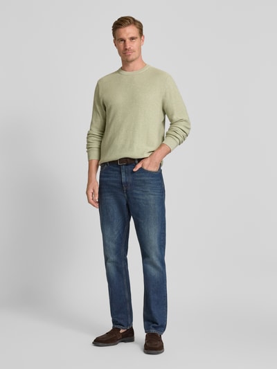 MCNEAL Gebreide pullover met ribboorden Rietgroen gemêleerd - 1